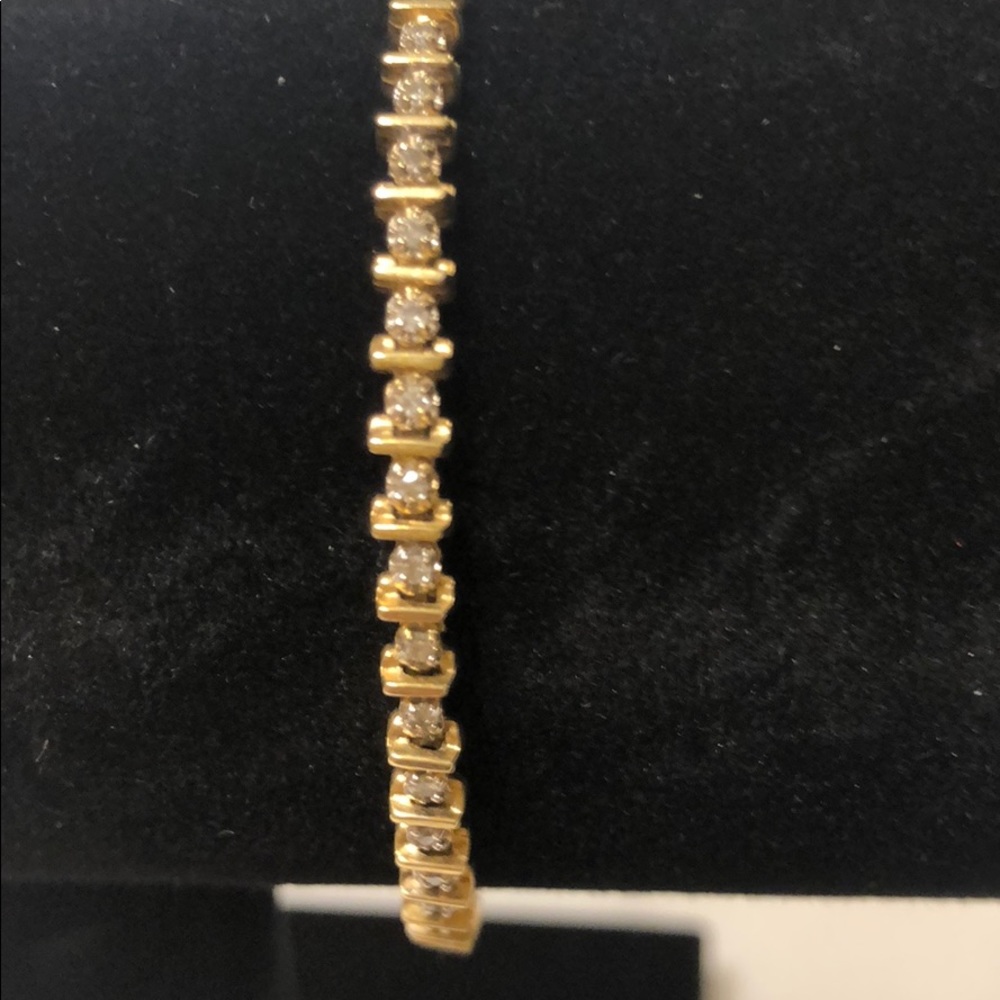 Vintage 14K Gold and Diamond Tennis Bracelet